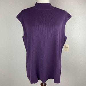 NWT Coldwater Creek Silk Blend Sleeveless Sweater Top Size XL (18)
